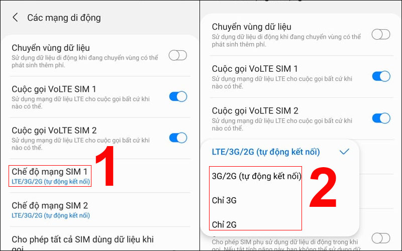  Tắt 4G tr&ecirc;n điện thoại Samsung Galaxy J7, J7 Prime, J7 Pro